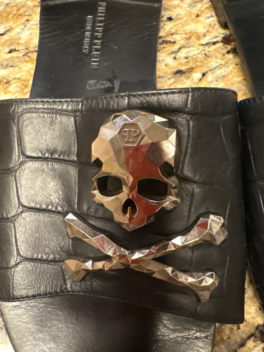 Philipp Plein Made in Italy Men’s Skull and Cross Bones Sandals men’s EU44 - Picture 11 of 13
